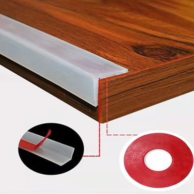 Customize Size Yellow Silicone Rubber Sealing Strip For L Shaped Edge Wrapped Glass Door